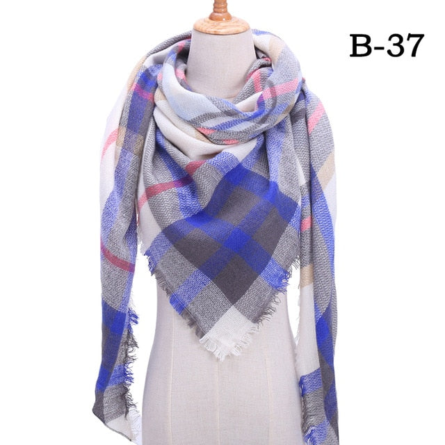 spring winter women scarf plaid warm cashmere scarves shawls luxury brand neck bandana  pashmina lady wrap