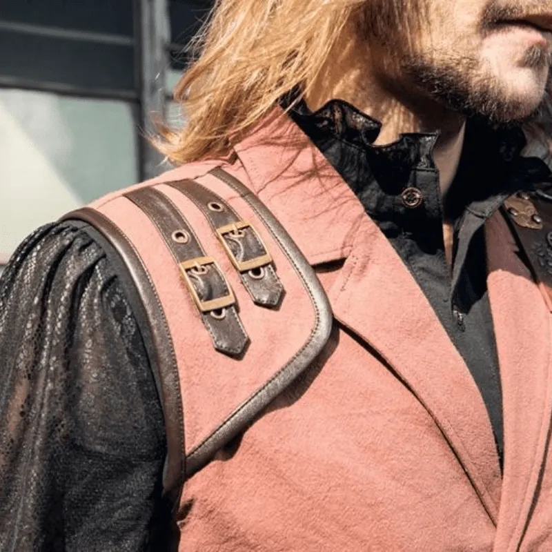 Steampunk Leather Accent Explorer Vest