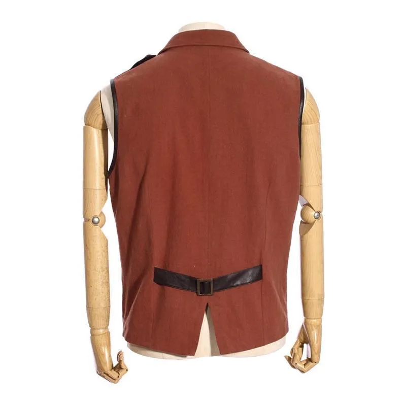 Steampunk Leather Accent Explorer Vest