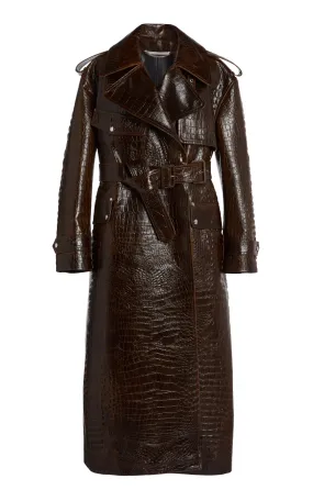 Stella McCartney Croc-Embossed Altermat Trench Coat