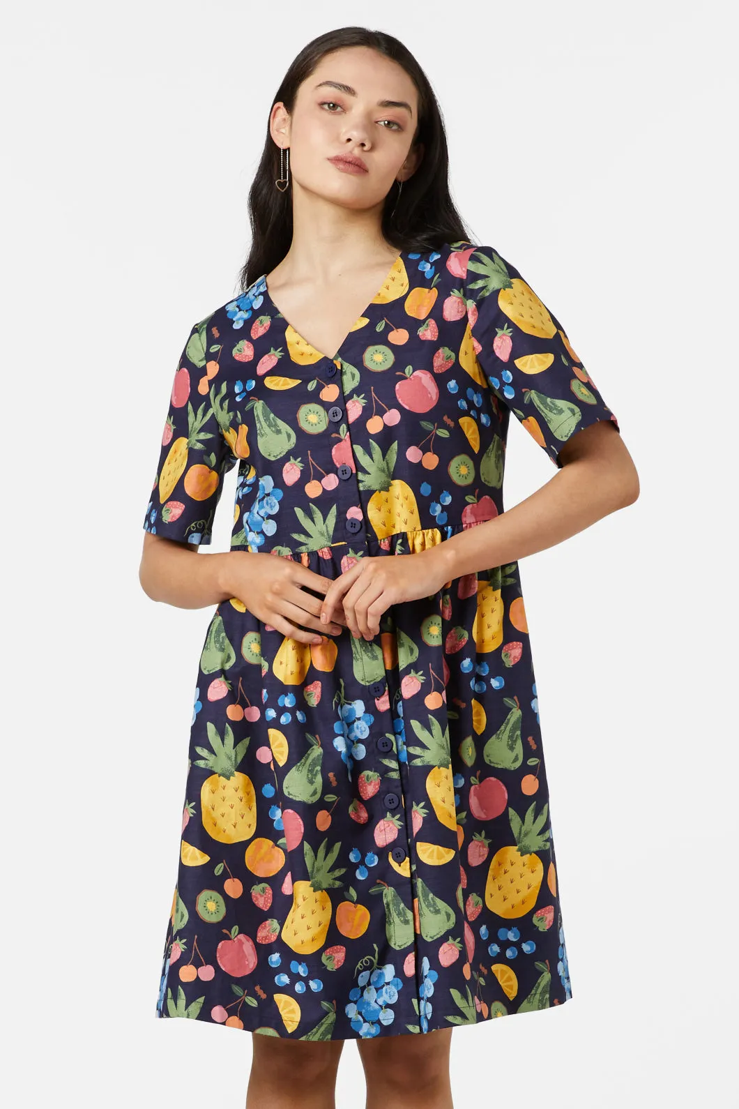 Summer Fruits Smock Dress