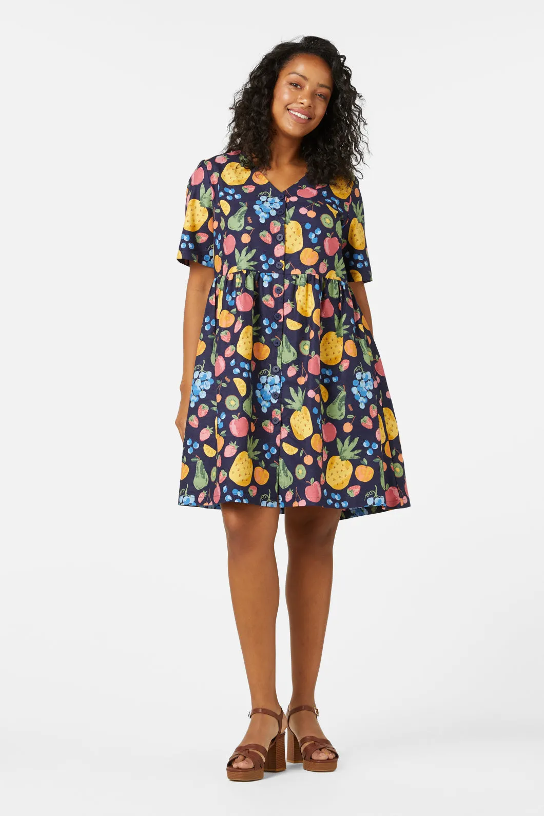 Summer Fruits Smock Dress