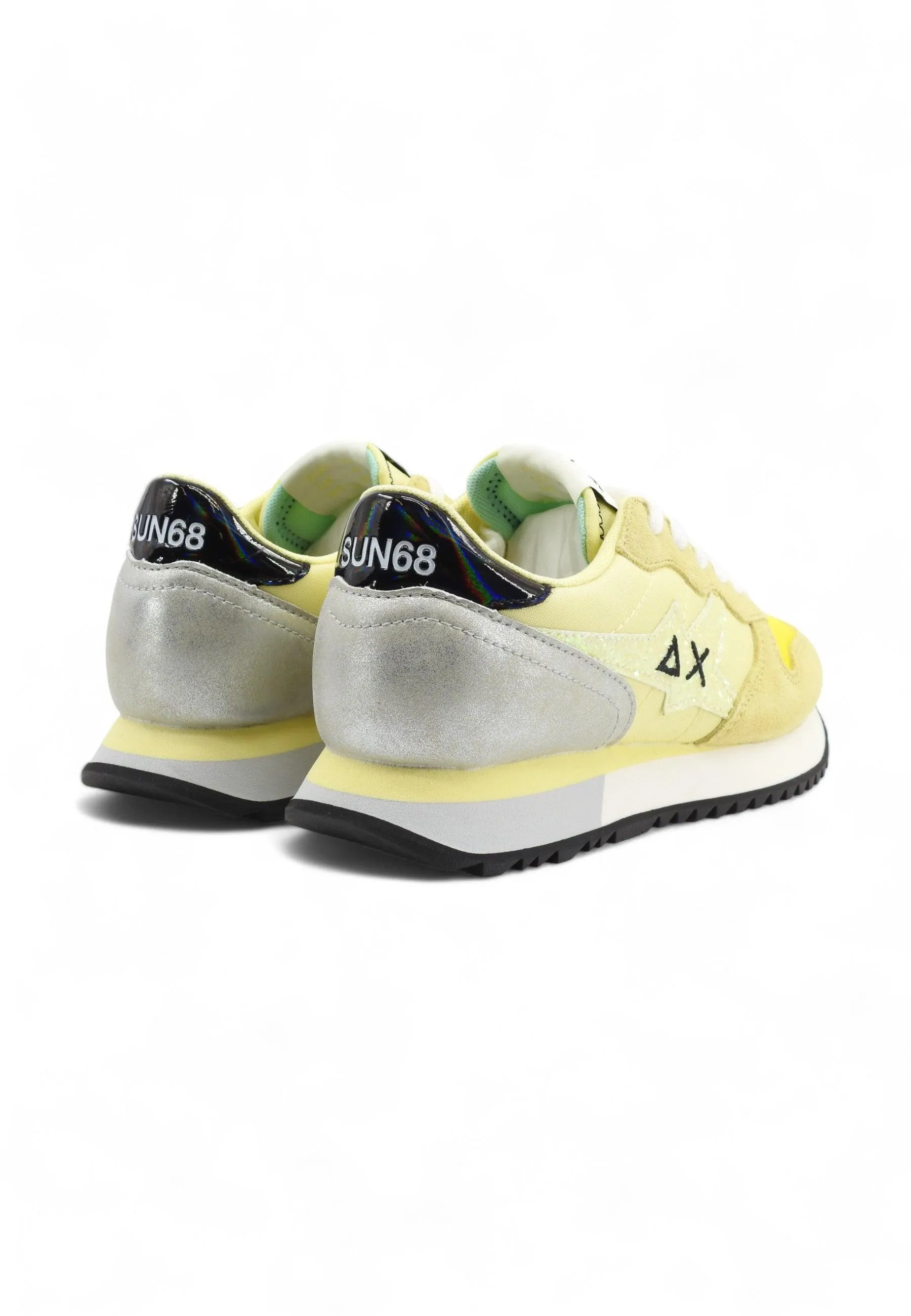 SUN68 Stargirl Glitter Sneaker Donna Giallo Limone Z34211