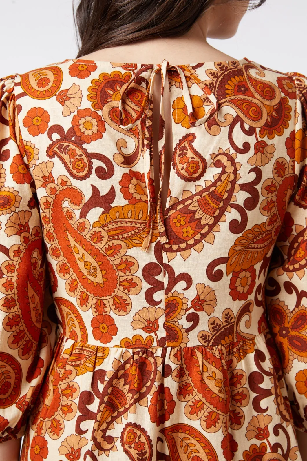 Sunset Paisley Smock Dress