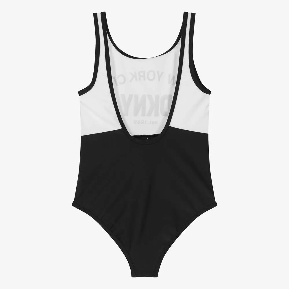 Teen Girls Black & White NYC Swimsuit