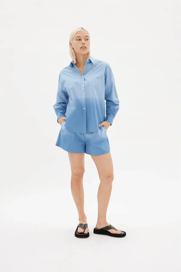 The Dip Dyed Chiara Shirt Powder Blue