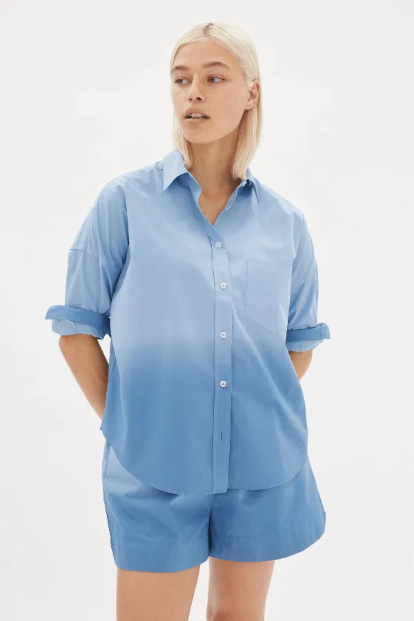 The Dip Dyed Chiara Shirt Powder Blue