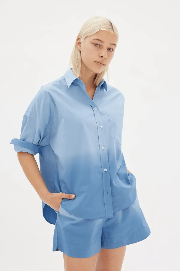 The Dip Dyed Chiara Shirt Powder Blue