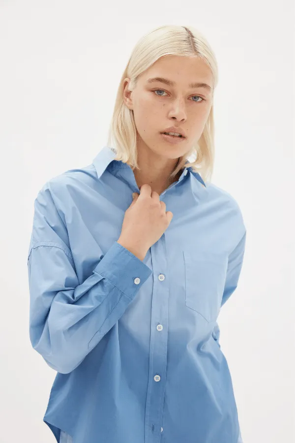 The Dip Dyed Chiara Shirt Powder Blue