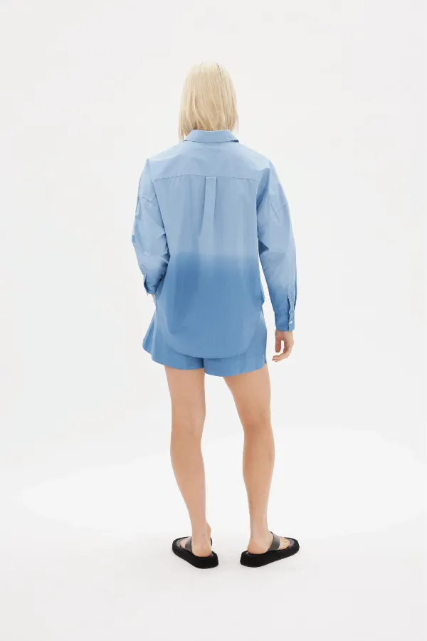 The Dip Dyed Chiara Shirt Powder Blue