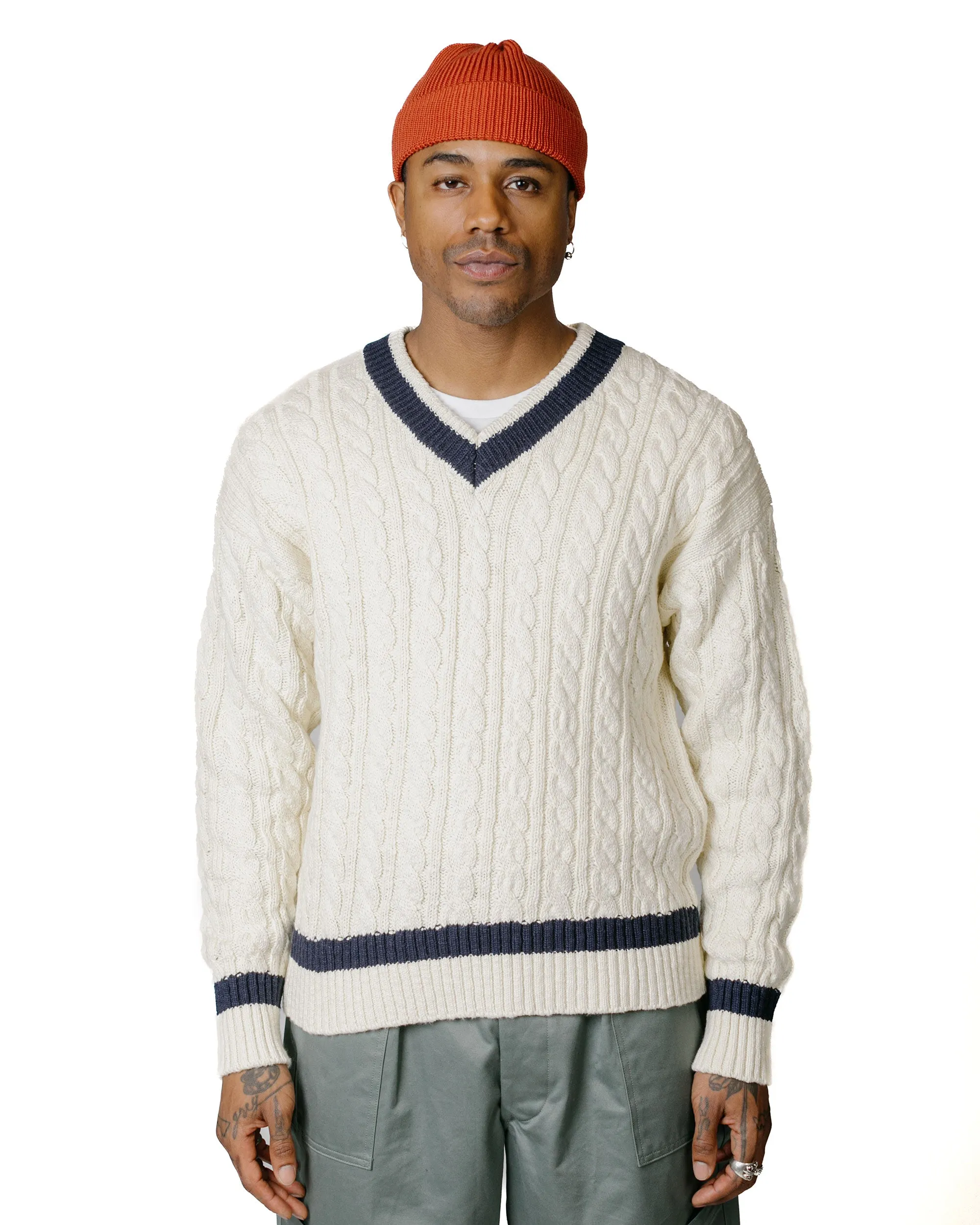 The Real McCoy's MC23108 Tilden Knit Sweater Milk