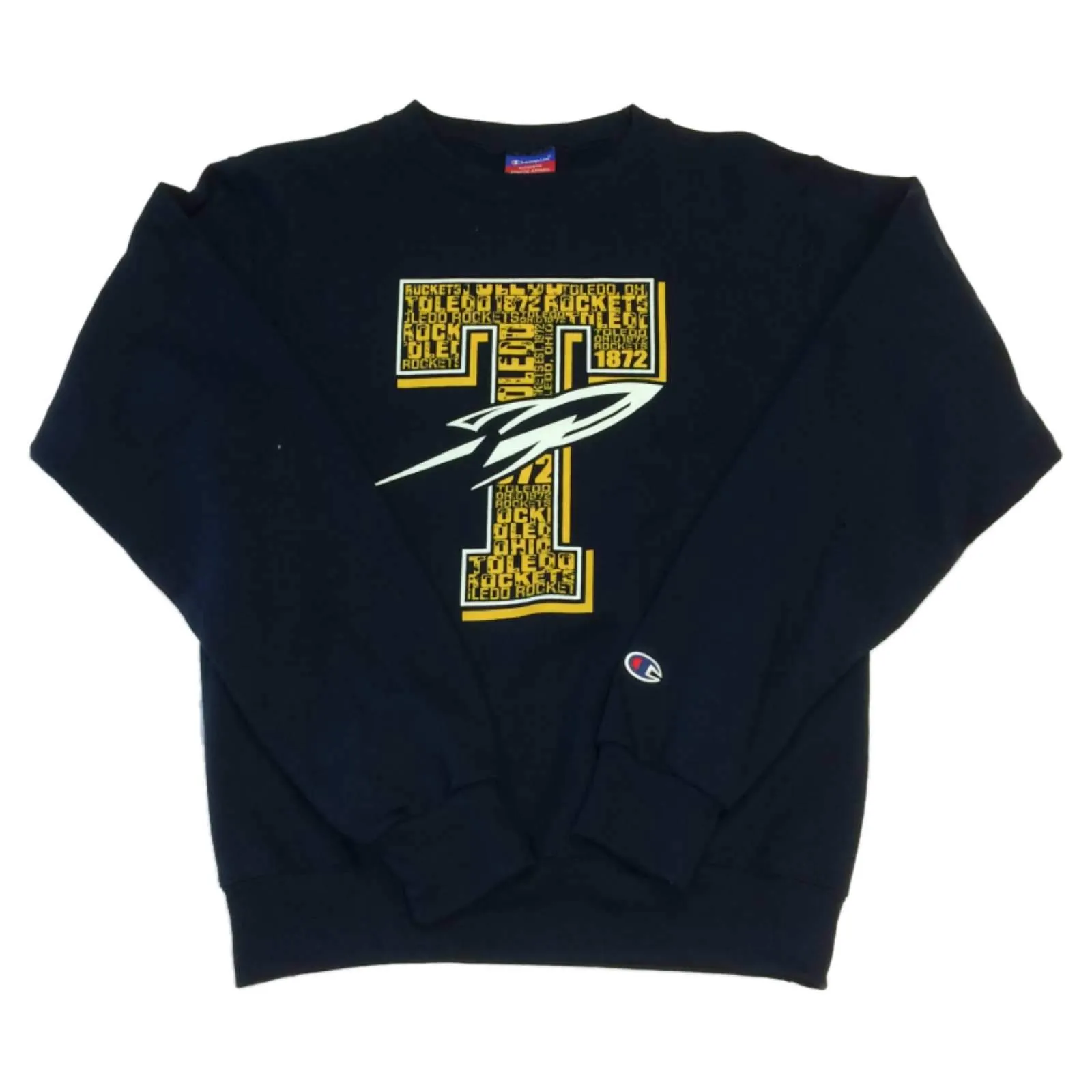 Toledo Rockets Champion WOMENS Navy LS Crew Neck Pullover Sweatshirt (XS)