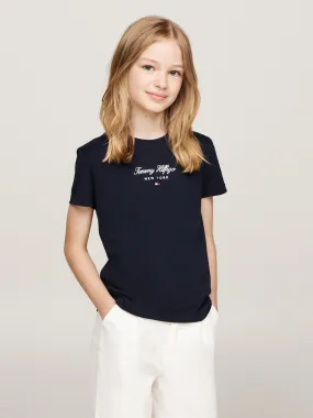 Tommy Hilfiger Girls Th Nyc Foil Short Sleeve T-shirt - Navy