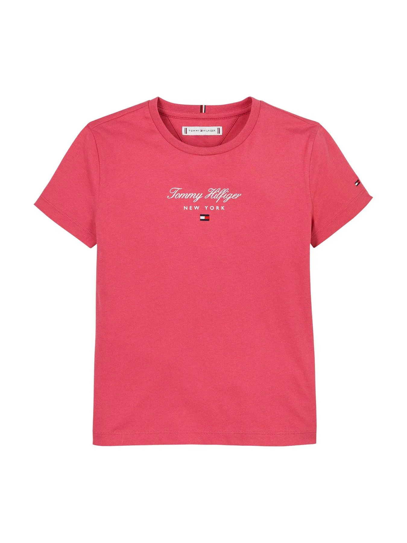 Tommy Hilfiger Girls Th Nyc Foil Short Sleeve T-shirt - Pink