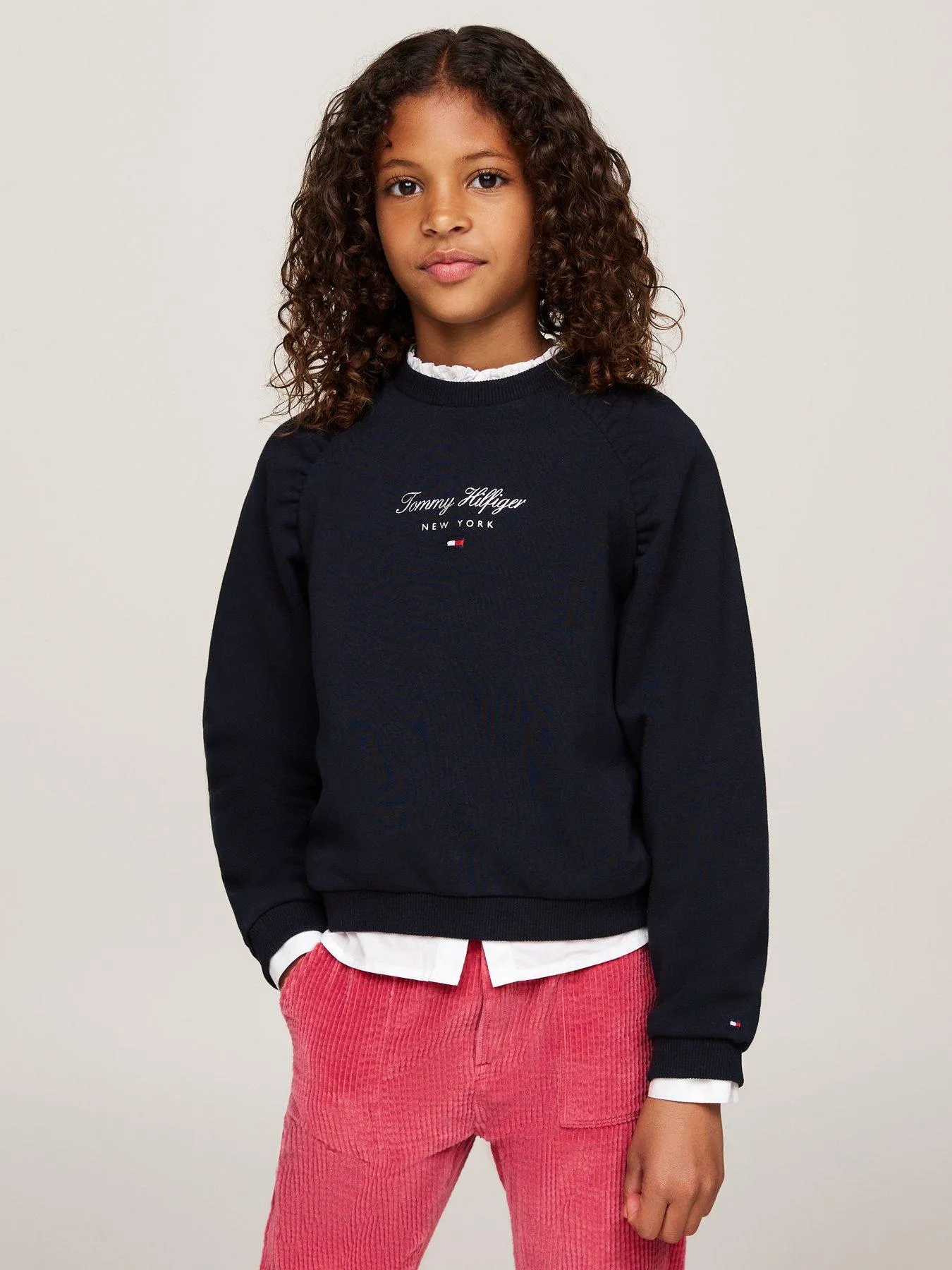 Tommy Hilfiger Girls Th Nyc Foil Sweatshirt - Navy