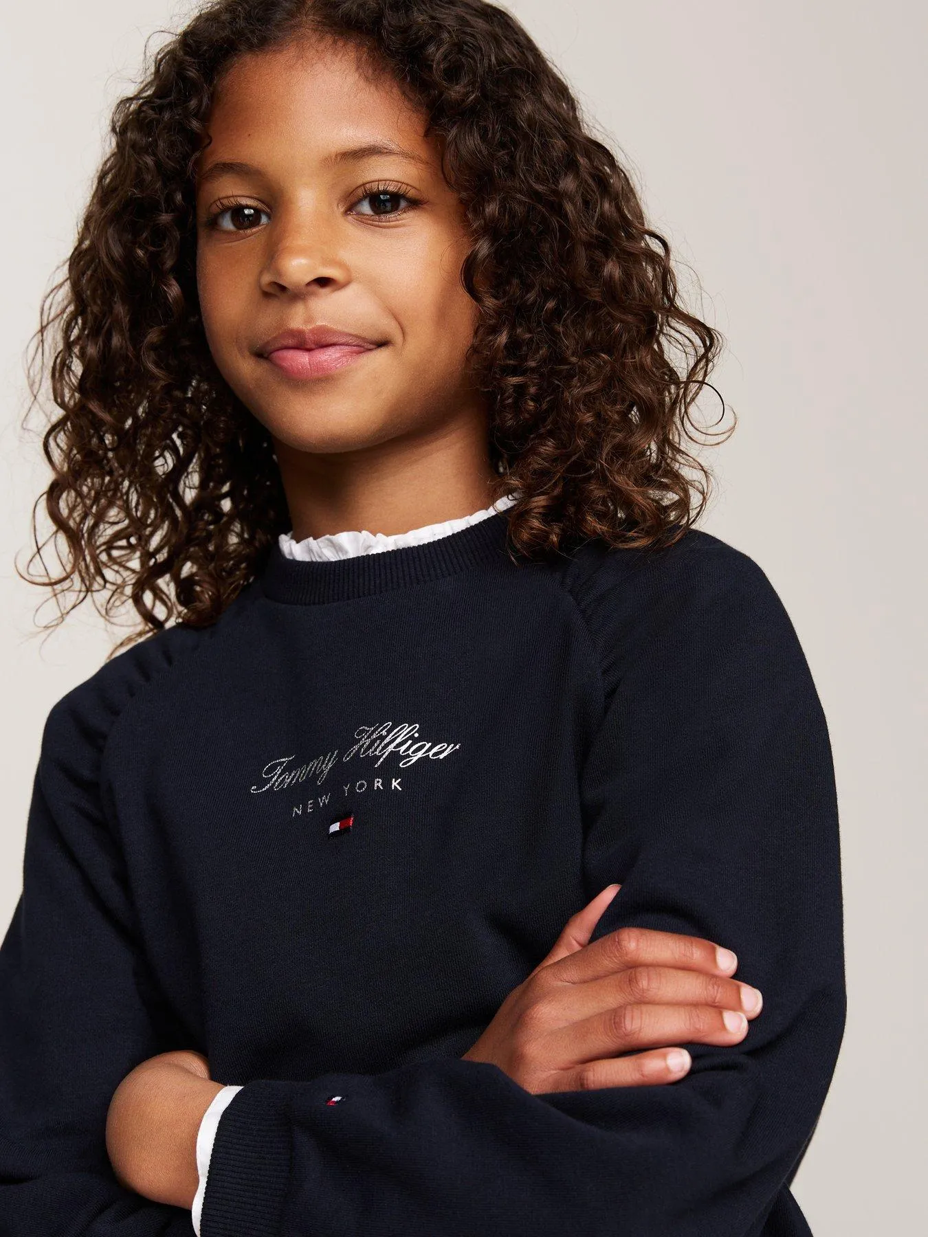 Tommy Hilfiger Girls Th Nyc Foil Sweatshirt - Navy