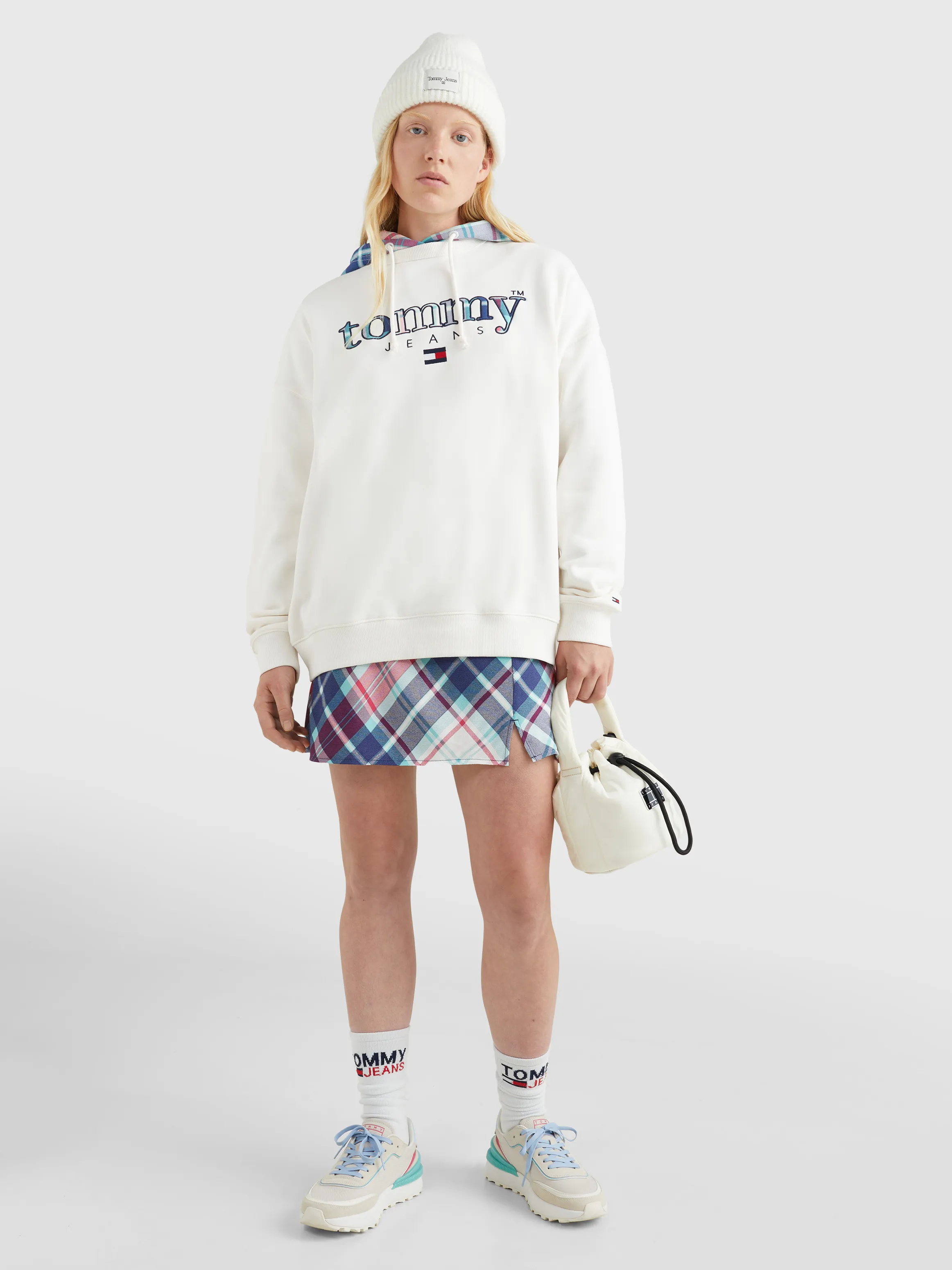 Tommy Tartan Logo Oversized Sweatshirt | Sweatshirts & Hoodies | Tommy Jeans