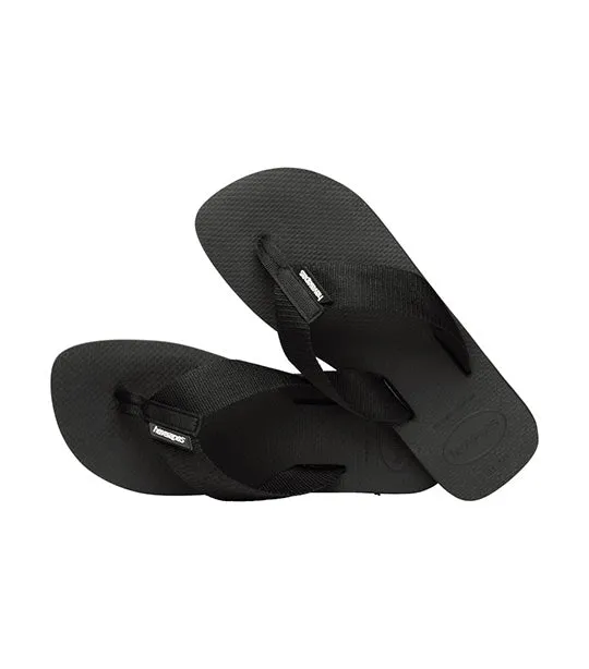 Urban Basic Material Flip Flops Black