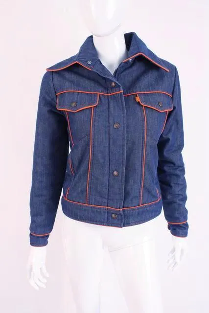 Vintage Early 80's LEVIS Ski Orange Label Denim Jacket