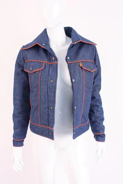 Vintage Early 80's LEVIS Ski Orange Label Denim Jacket