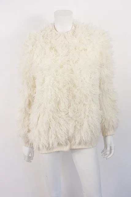 Vintage FRENCH Fuzzy String Coat