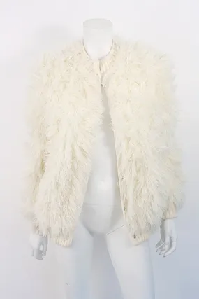 Vintage FRENCH Fuzzy String Coat