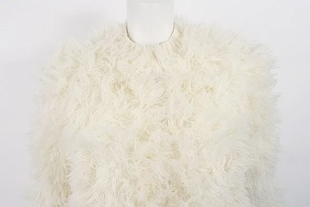 Vintage FRENCH Fuzzy String Coat