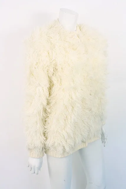 Vintage FRENCH Fuzzy String Coat