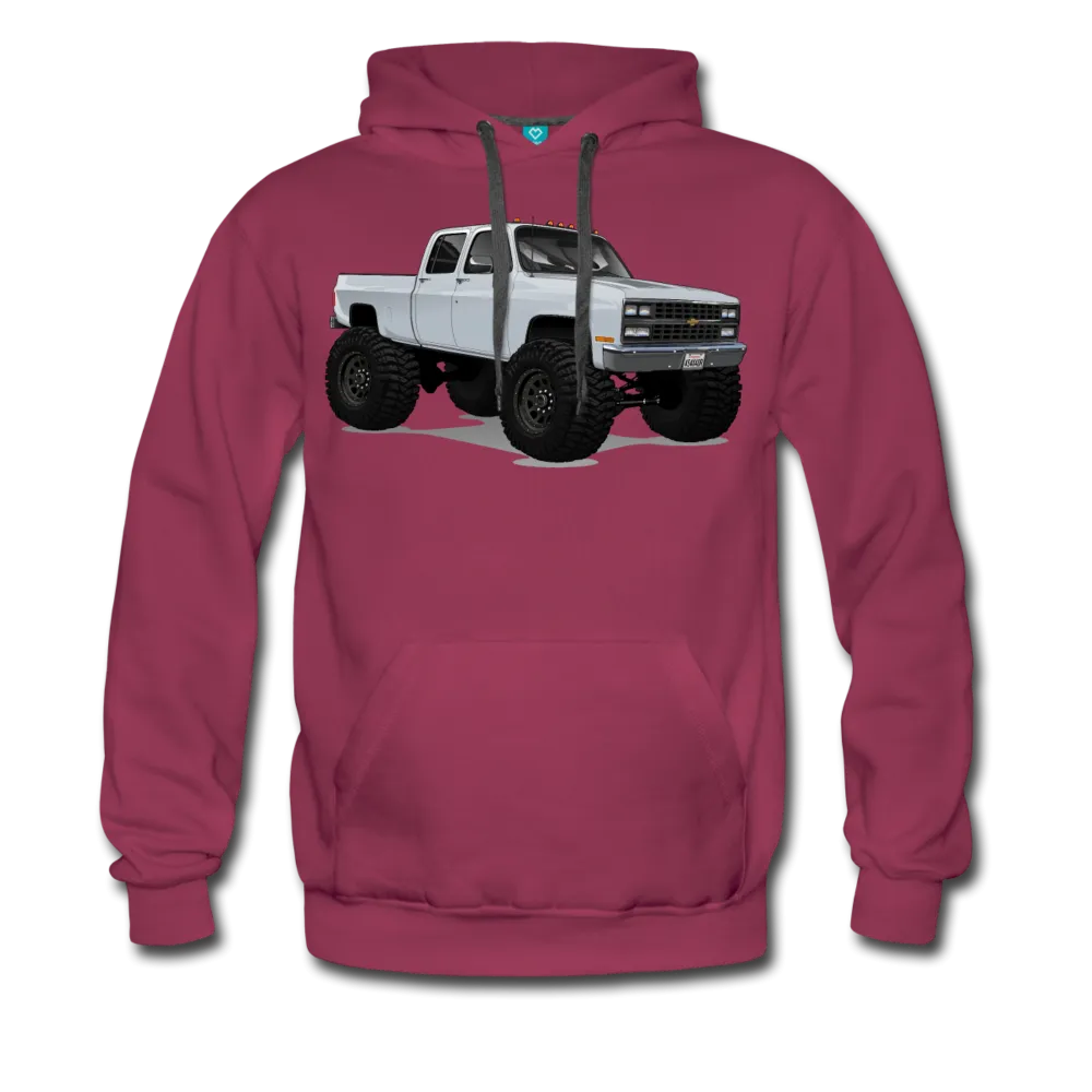 White 4x4 Crew Cab Pickup Truck Men’s Premium Hoodie