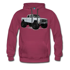 White 4x4 Crew Cab Pickup Truck Men’s Premium Hoodie