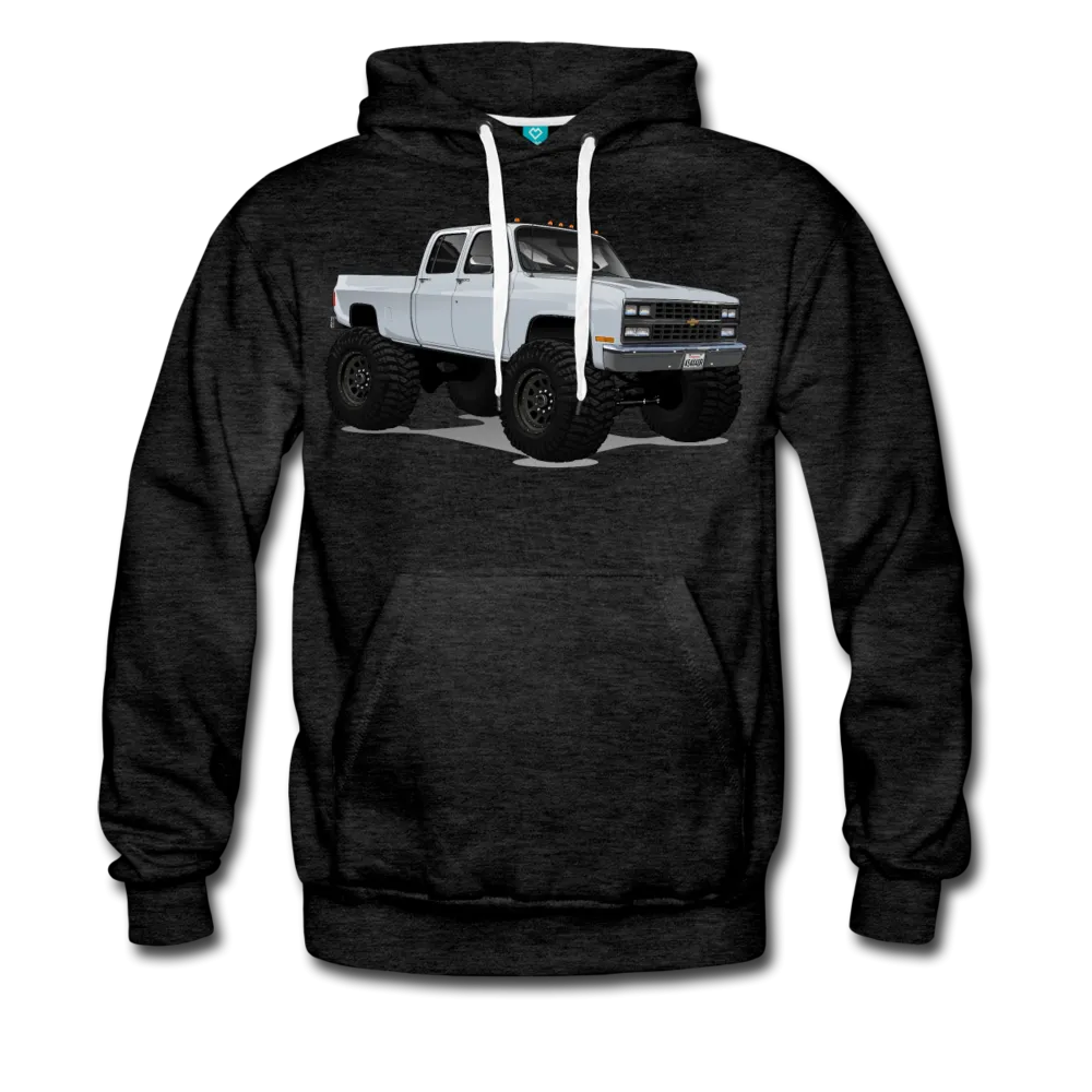 White 4x4 Crew Cab Pickup Truck Men’s Premium Hoodie