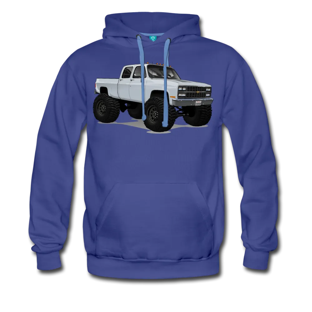 White 4x4 Crew Cab Pickup Truck Men’s Premium Hoodie