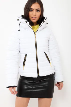 White Padded Coat - Zara