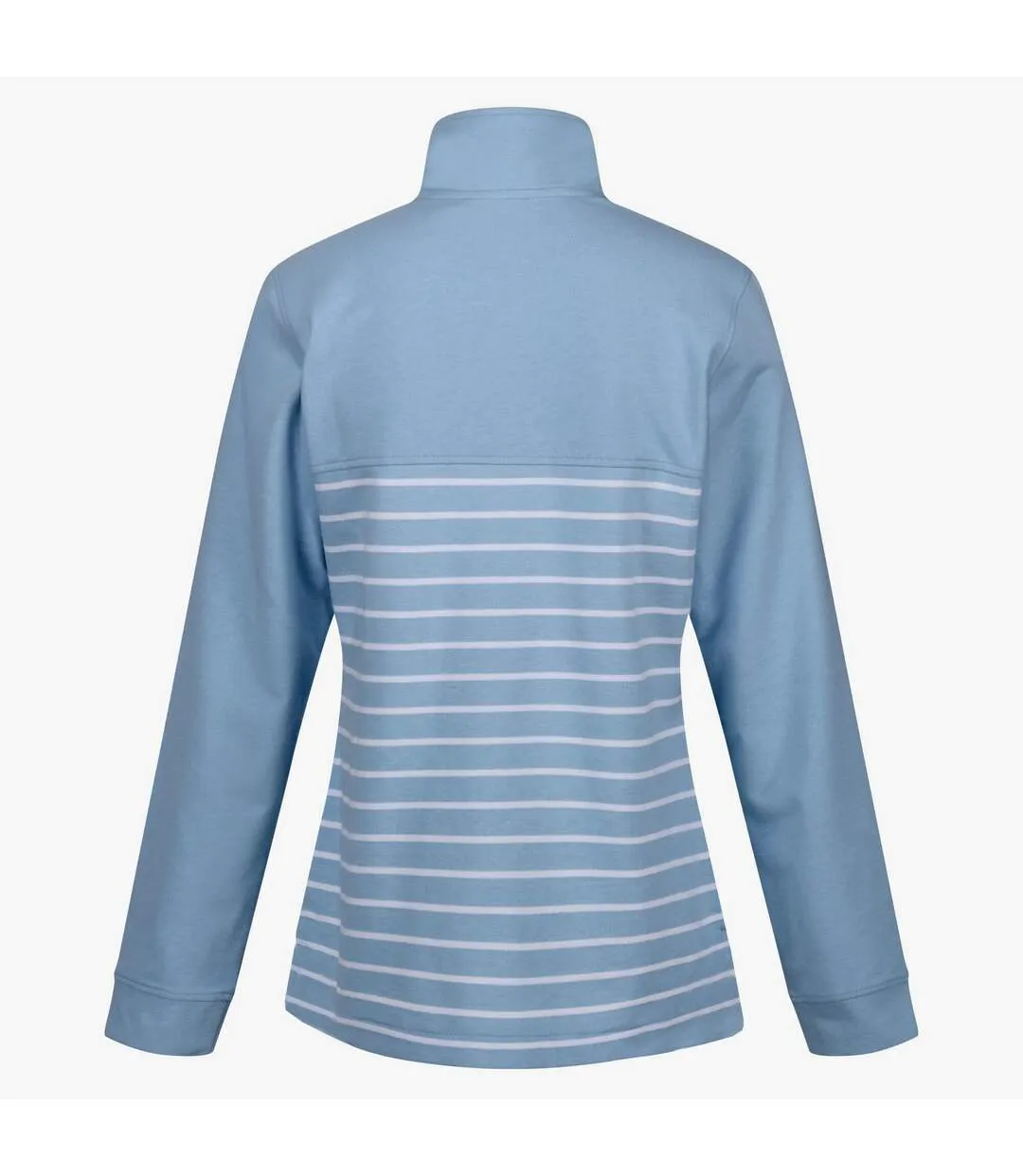 Womens/ladies bayla striped button neck sweatshirt powder blue/white Regatta