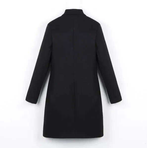 Women's wool coat with double button closure