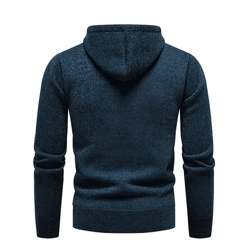 Xituodai New Autumn Winter Hoodies Men Fashion Hooded Sweatshirts Men Casual Knitted Pullovers Hooded Streetwear Solid Sports Sw