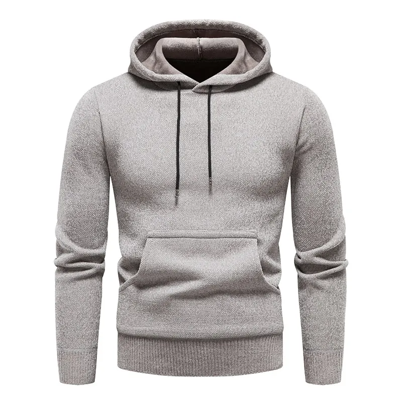 Xituodai New Autumn Winter Hoodies Men Fashion Hooded Sweatshirts Men Casual Knitted Pullovers Hooded Streetwear Solid Sports Sw