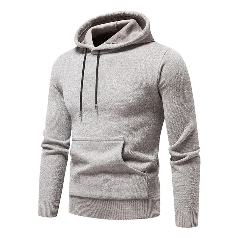 Xituodai New Autumn Winter Hoodies Men Fashion Hooded Sweatshirts Men Casual Knitted Pullovers Hooded Streetwear Solid Sports Sw