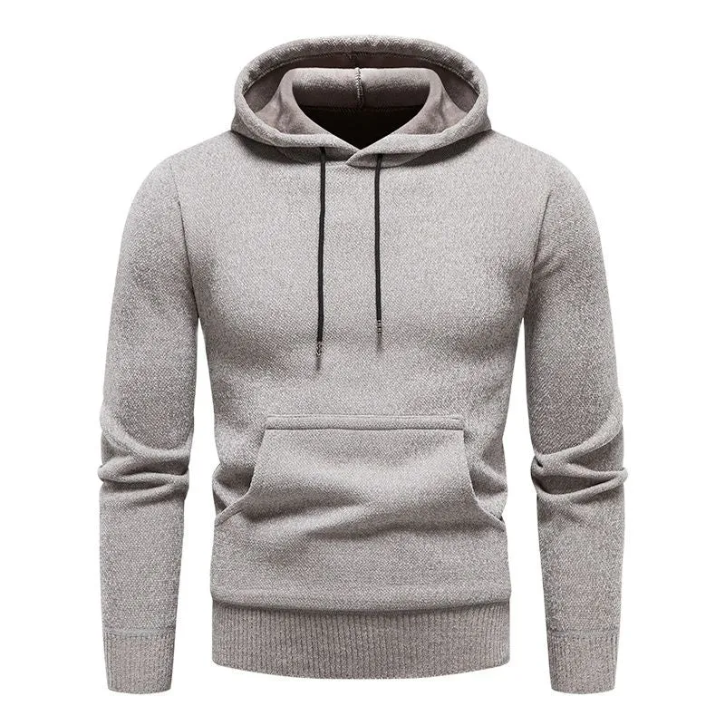 Xituodai New Autumn Winter Hoodies Men Fashion Hooded Sweatshirts Men Casual Knitted Pullovers Hooded Streetwear Solid Sports Sw