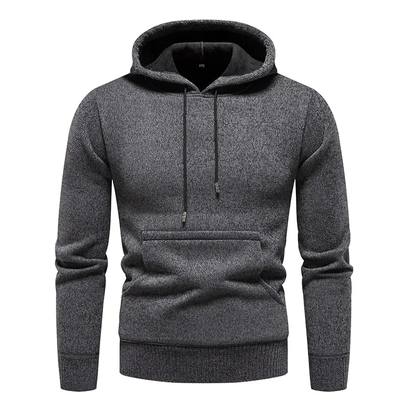 Xituodai New Autumn Winter Hoodies Men Fashion Hooded Sweatshirts Men Casual Knitted Pullovers Hooded Streetwear Solid Sports Sw